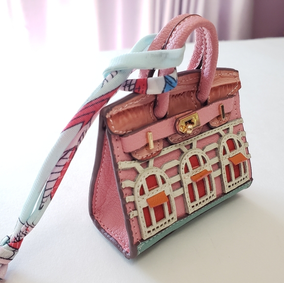 Handmade Tiny PU Leather Handbag Keychain Lovely Pendant Bag Earphone Case - Picture 8 of 11